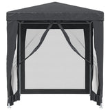 NNEVL Party Tent with 4 Mesh Sidewalls Anthracite 2x2 m HDPE