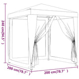 NNEVL Party Tent with 4 Mesh Sidewalls Anthracite 2x2 m HDPE