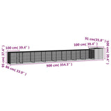 NNEVL Chicken Cage Anthracite 900x91x100 cm Galvanised Steel