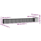 NNEVL Chicken Cage Grey 900x91x100 cm Galvanised Steel