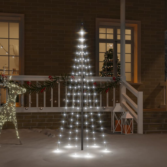 NNEVL Christmas Tree on Flagpole Cold white 108 LEDs 180 cm