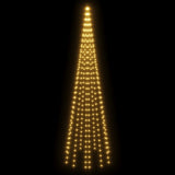 NNEVL Christmas Tree on Flagpole Warm White 310 LEDs 300 cm