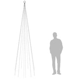 NNEVL Christmas Tree on Flagpole Cold white 310 LEDs 300 cm