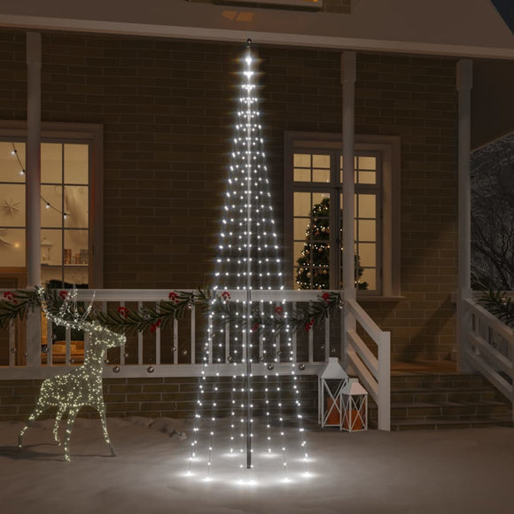 NNEVL Christmas Tree on Flagpole Cold white 310 LEDs 300 cm