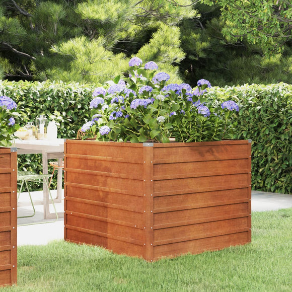 NNEVL Garden Raised Bed Rusty 100x100x77 cm Corten Steel