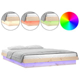NNEVL LED Bed Frame without Mattress 150x200 cm Solid Wood