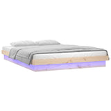 NNEVL LED Bed Frame without Mattress 150x200 cm Solid Wood
