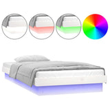 NNEVL LED Bed Frame without Mattress White 90x190 cm Solid Wood
