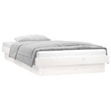 NNEVL LED Bed Frame without Mattress White 90x190 cm Solid Wood