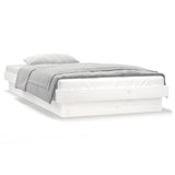NNEVL LED Bed Frame without Mattress White 90x190 cm Solid Wood