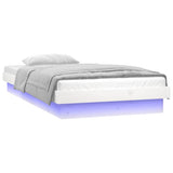 NNEVL LED Bed Frame without Mattress White 90x190 cm Solid Wood