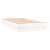 NNEVL LED Bed Frame without Mattress White 90x190 cm Solid Wood