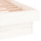 NNEVL LED Bed Frame without Mattress White 90x190 cm Solid Wood