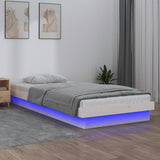 NNEVL LED Bed Frame without Mattress White 90x190 cm Solid Wood