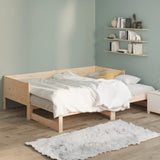 NNEVL Pull-out Day Bed Solid Wood Pine 2x(92x187) cm Single Size