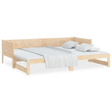 NNEVL Pull-out Day Bed Solid Wood Pine 2x(92x187) cm Single Size