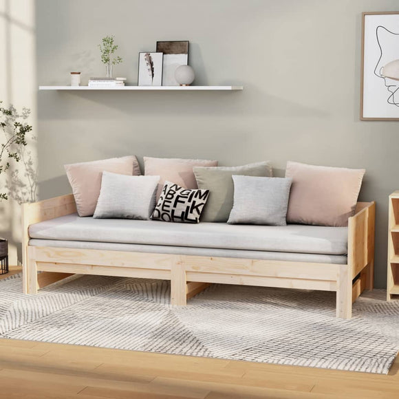 NNEVL Pull-out Day Bed Solid Wood Pine 2x(92x187) cm Single Size
