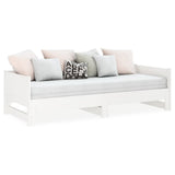NNEVL Pull-out Day Bed White Solid Wood Pine 2x(92x187) cm Single Size