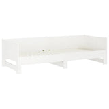NNEVL Pull-out Day Bed White Solid Wood Pine 2x(92x187) cm Single Size