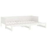 NNEVL Pull-out Day Bed White Solid Wood Pine 2x(92x187) cm Single Size