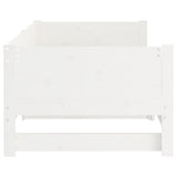 NNEVL Pull-out Day Bed White Solid Wood Pine 2x(92x187) cm Single Size