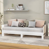 NNEVL Pull-out Day Bed White Solid Wood Pine 2x(92x187) cm Single Size