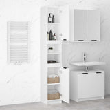 NNEVL Bathroom Cabinet White 32x34x188.5 cm Engineered Wood