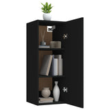 NNEVL Hanging Wall Cabinet Black 34.5x34x90 cm Engineered Wood