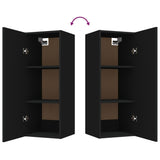 NNEVL Hanging Wall Cabinet Black 34.5x34x90 cm Engineered Wood