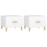 NNEVL Coffee Tables 2 pcs White 50x50x40 cm Engineered Wood