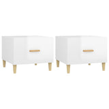 NNEVL Coffee Tables 2 pcs High Gloss White 50x50x40 cm Engineered Wood