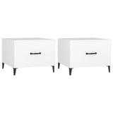 NNEVL Coffee Table with Metal Legs 2 pcs White 50x50x40 cm