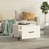NNEVL Coffee Table with Metal Legs 2 pcs White 50x50x40 cm