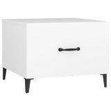 NNEVL Coffee Table with Metal Legs 2 pcs White 50x50x40 cm