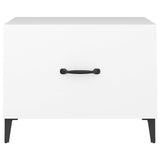 NNEVL Coffee Table with Metal Legs 2 pcs White 50x50x40 cm