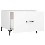 NNEVL Coffee Table with Metal Legs 2 pcs White 50x50x40 cm