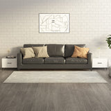 NNEVL Coffee Table with Metal Legs 2 pcs White 50x50x40 cm