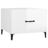 NNEVL Coffee Tables with Metal Legs 2 pcs High Gloss White 50x50x40 cm