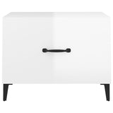 NNEVL Coffee Tables with Metal Legs 2 pcs High Gloss White 50x50x40 cm