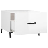 NNEVL Coffee Tables with Metal Legs 2 pcs High Gloss White 50x50x40 cm