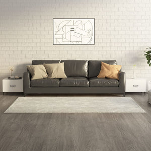 NNEVL Coffee Tables with Metal Legs 2 pcs High Gloss White 50x50x40 cm