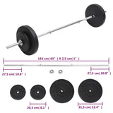 NNEVL Barbell with Plates Set 30 kg