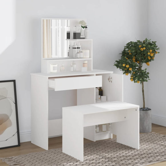 NNEVL Dressing Table Set White 86.5x35x136 cm