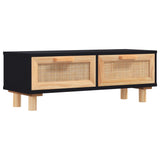 NNEVL Coffee Table Black 80x40x30 cm Engineered Wood&Solid Wood Pine