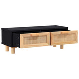 NNEVL Coffee Table Black 80x40x30 cm Engineered Wood&Solid Wood Pine