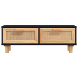 NNEVL Coffee Table Black 80x40x30 cm Engineered Wood&Solid Wood Pine