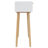 NNEVL Console Table White 80x30x75 cm Solid Wood Pine&Natural Rattan