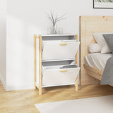 NNEVL Shoe Cabinet White 57.5x33x80 cm Engineered Wood