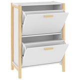NNEVL Shoe Cabinet White 57.5x33x80 cm Engineered Wood