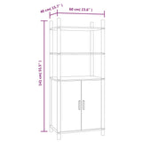NNEVL Highboard White 60x40x141 cm Engineered Wood